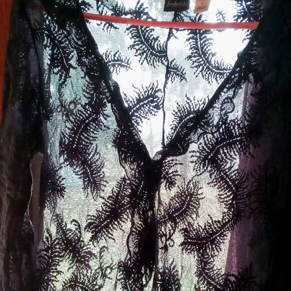 ❣️Gorgeous Vintage Frederick's of Hollywood Black Lace Semi-Sheer Sexy Chemise - Picture 9 of 14